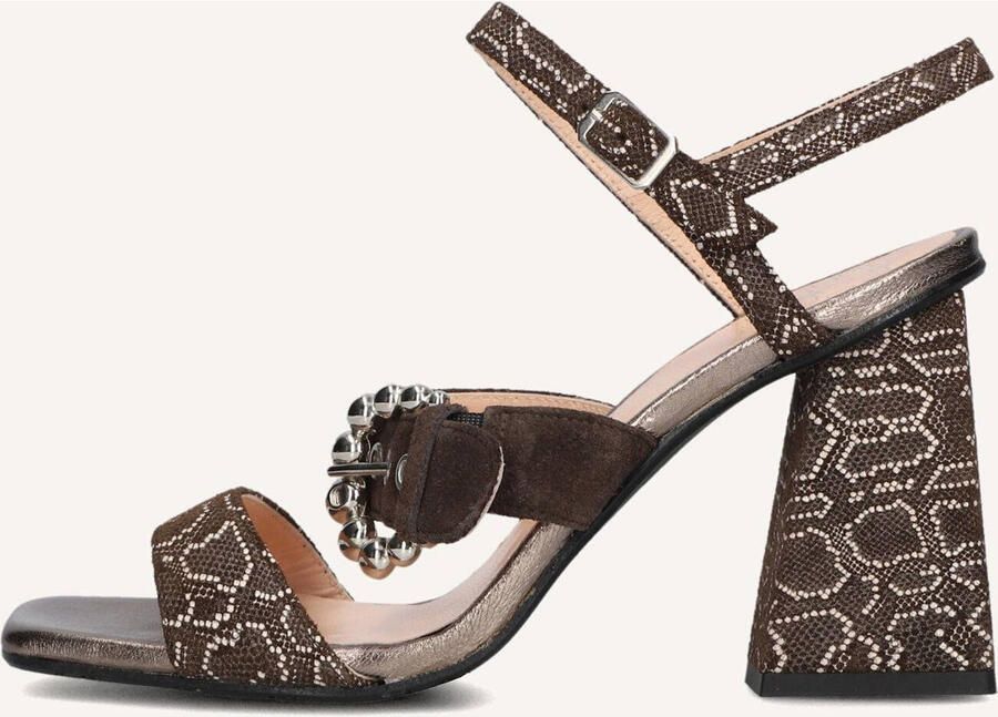 FLORIS VAN BOMMEL Sandalen met Hak Dames Sfw-90082 Tahli Maat: 37 Materiaal: Textiel Kleur: Bruin - Foto 6