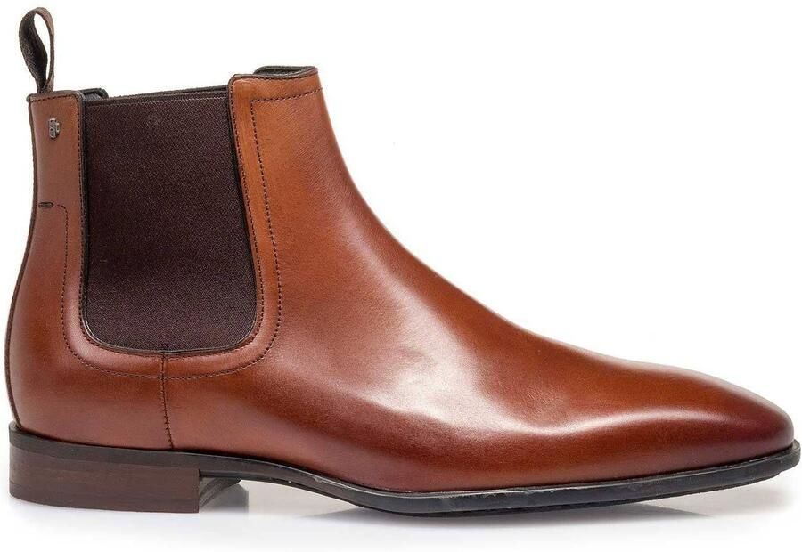 Floris van Bommel Sella 05.03 leren chelsea boots donker cognac