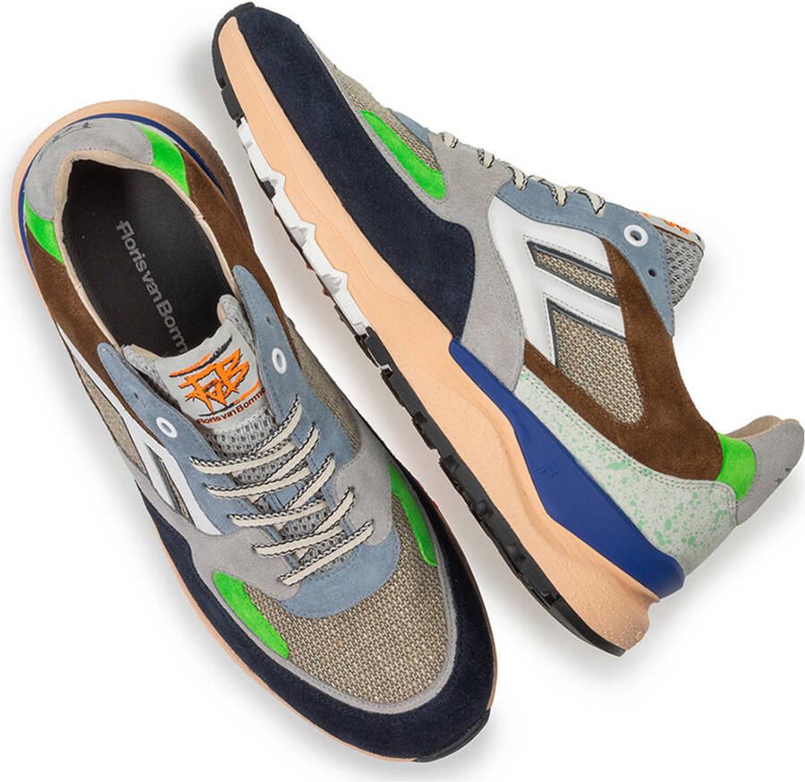 FLORIS VAN BOMMEL Lage Sneakers Heren Sfm-10154 De Treener Maat: 41⅓ Materiaal: Suède Kleur: Blauw - Foto 2