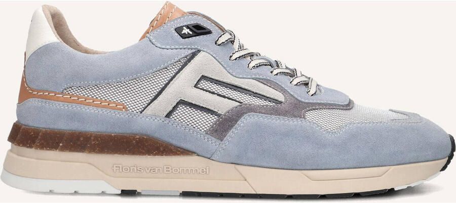 FLORIS VAN BOMMEL Lage Sneakers Heren Sfm-10153 De Runner 42⅔ Leer Blauw