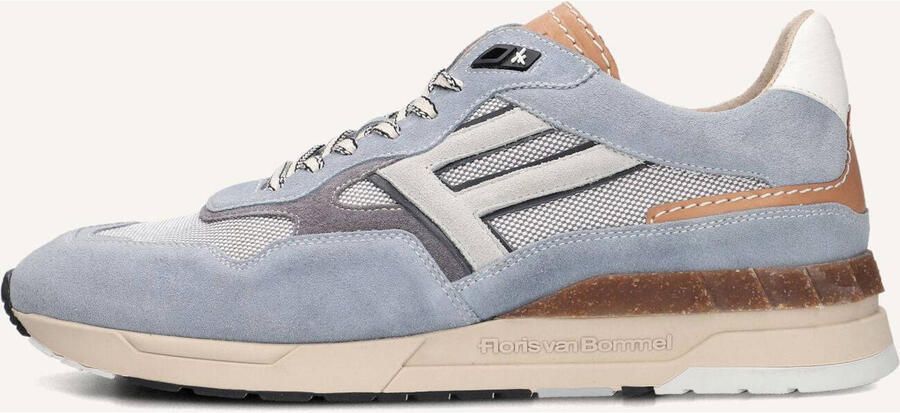 FLORIS VAN BOMMEL Lage Sneakers Heren Sfm-10153 De Runner 42⅔ Leer Blauw - Foto 2