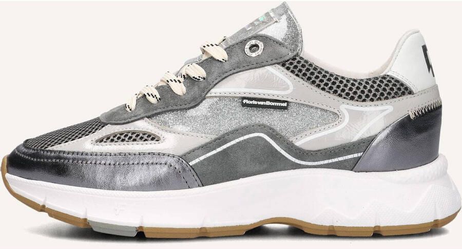 FLORIS VAN BOMMEL Lage Sneakers Dames Sfw-10101 Leer Zilverkleurig - Foto 5