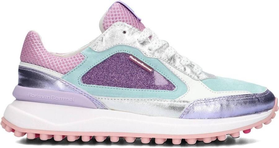 FLORIS VAN BOMMEL Lage Sneakers Dames Sfw-10107 Leer Paars