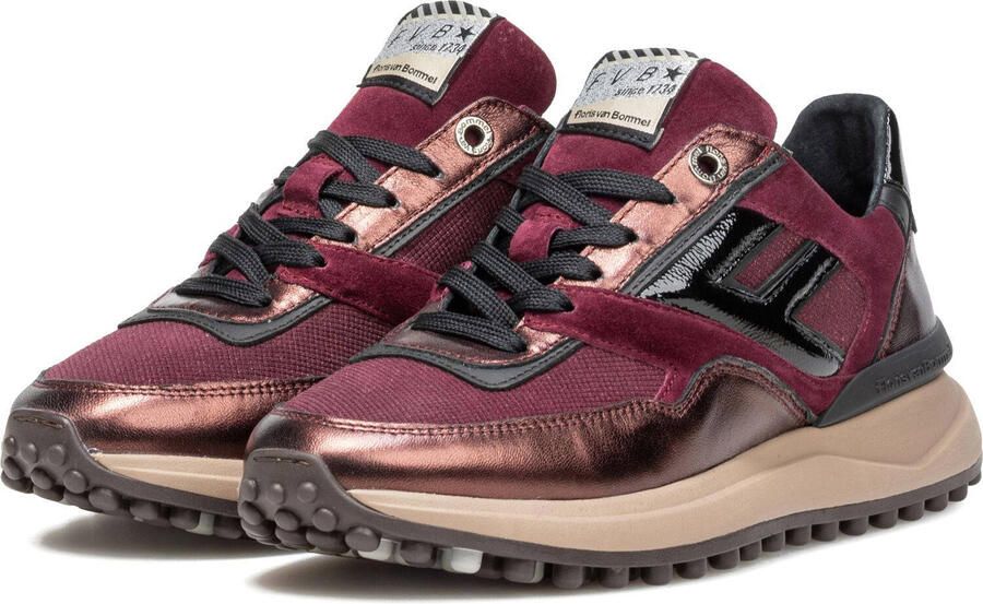 FLORIS VAN BOMMEL Lage Sneakers Dames Sfw-10170 Noppi 39 5 Textiel Rood - Foto 3