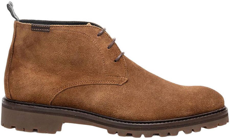 Floris van Bommel Sturdi 01.38 suède veterboots met profielzool cognac