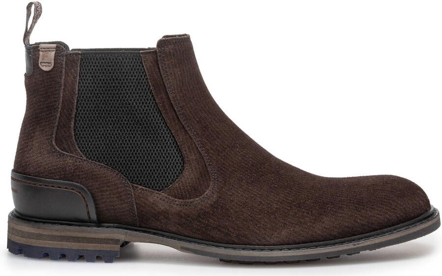 Floris van Bommel Suède chelsea boots donkerbruin