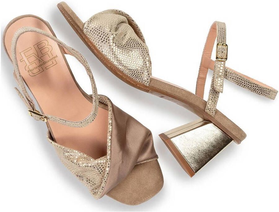 FLORIS VAN BOMMEL Sandalen met Hak Dames Sfw-90076 Cassi Maat: 39 Materiaal: Leer Kleur: Goudkleurig - Foto 6