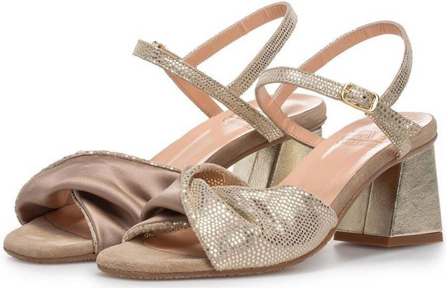 FLORIS VAN BOMMEL Sandalen met Hak Dames Sfw-90076 Cassi Maat: 39 Materiaal: Leer Kleur: Goudkleurig - Foto 7