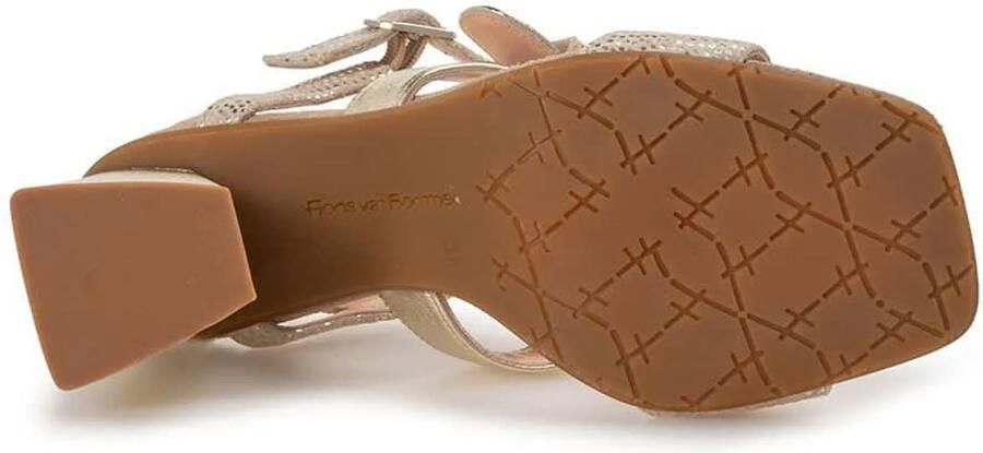 FLORIS VAN BOMMEL Sandalen met Hak Dames Sfw-90082 Tahli Maat: 39 Kleur: Goud - Foto 8