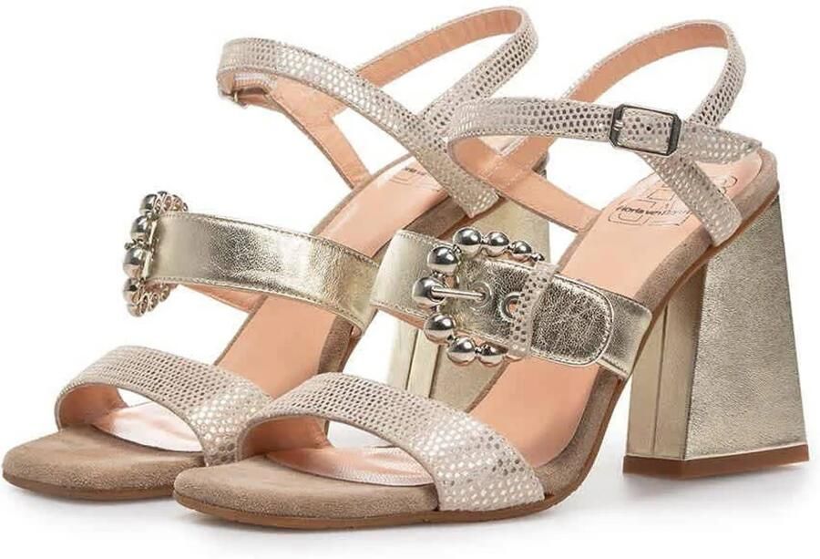 FLORIS VAN BOMMEL Sandalen met Hak Dames Sfw-90082 Tahli Maat: 39 Kleur: Goud - Foto 7