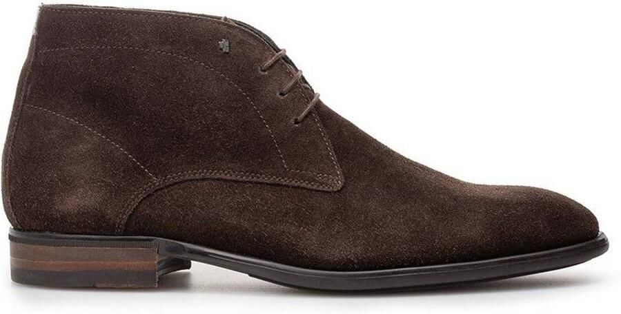Floris van Bommel Terra 01.00 suède enkelboots donkerbruin