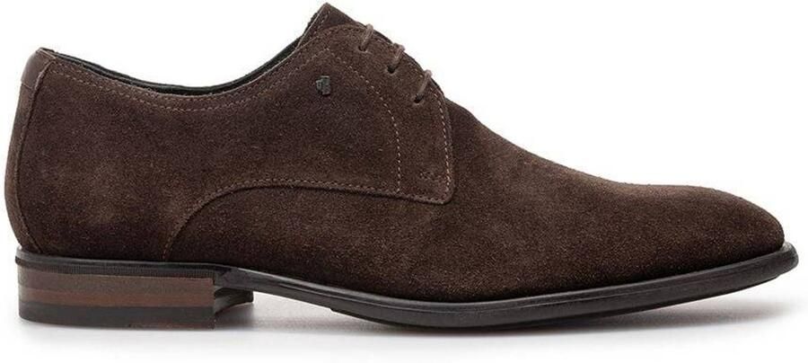 Floris van Bommel Terra 02.00 suède veterschoenen donkerbruin