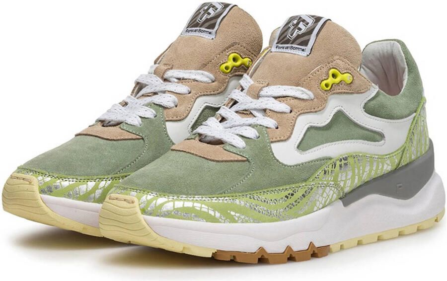 FLORIS VAN BOMMEL Lage Sneakers Dames Sfw-10163 Treni 5 Suède Groen - Foto 3