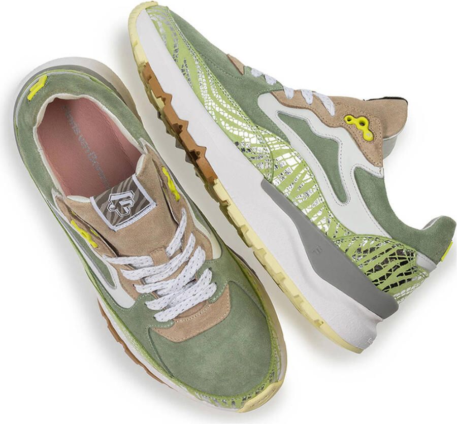 FLORIS VAN BOMMEL Lage Sneakers Dames Sfw-10163 Treni 5 Suède Groen - Foto 2