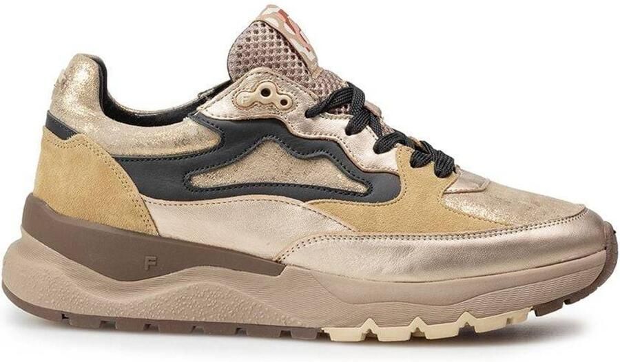 Floris van Bommel Sneakers laag 'Treni 01' camel goud zwart