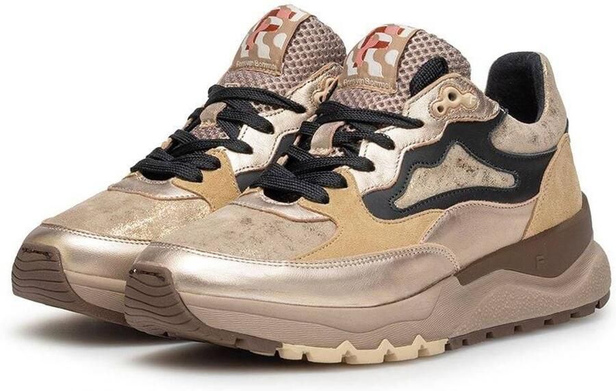 Floris van Bommel Sneakers laag 'Treni 01' camel goud zwart - Foto 3