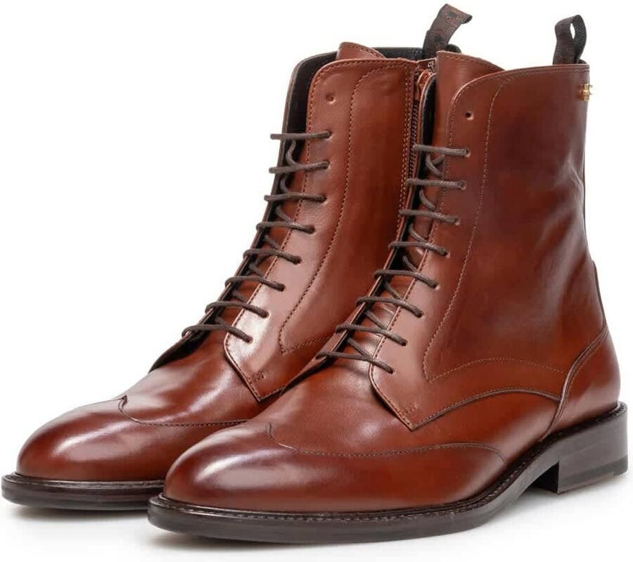 Floris van Bommel Zelmi leren veterboots cognac - Foto 2