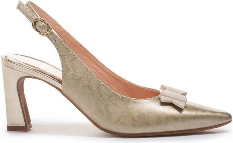 Floris van Bommel Giuli 02.01 leren slingback pumps goud