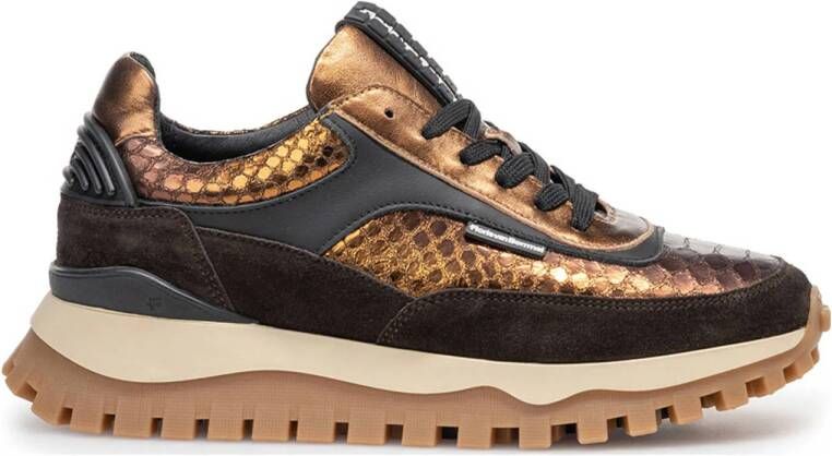 FLORIS VAN BOMMEL Lage Sneakers Dames Sfw-10100 Grommi Maat: 37 5 Materiaal: Suède Kleur: Bronskleurig