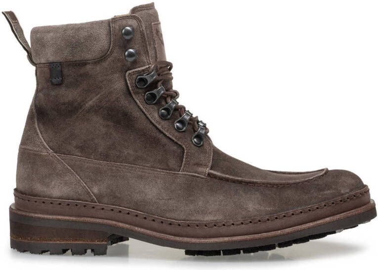 Floris van Bommel Hardi 02.00 suède veterboots taupe