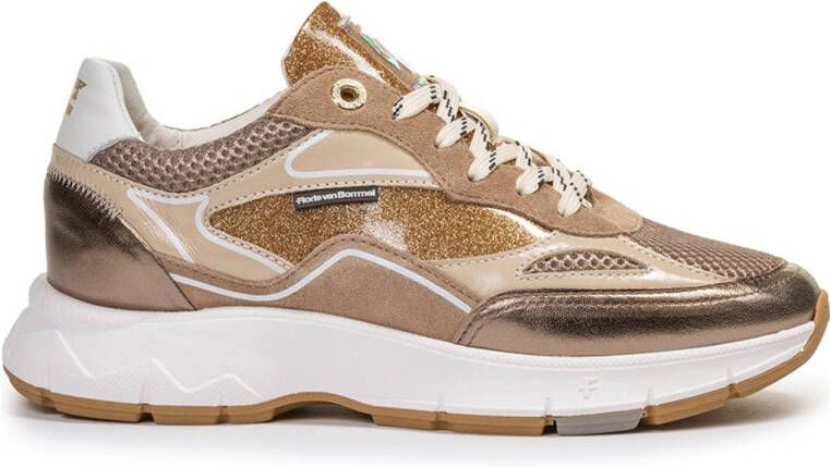 FLORIS VAN BOMMEL Lage Sneakers Dames Sfw-10101 Maat: 36 Materiaal: Suède Kleur: Bronskleurig