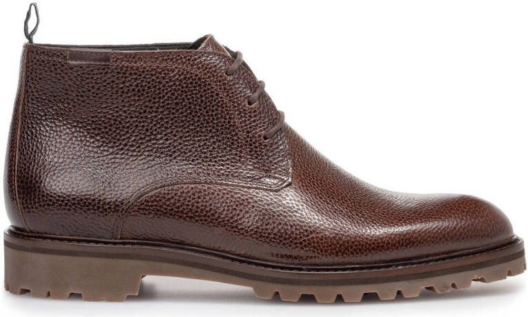 Floris van Bommel leren veterboots bruin