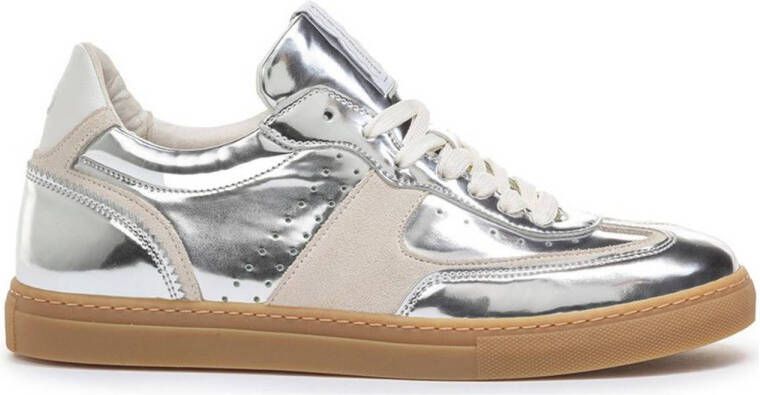 FLORIS VAN BOMMEL Lage Sneakers Dames Sfw-10096 Maat: 35 Materiaal: Lakleer Kleur: Zilver