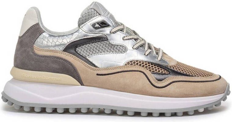 FLORIS VAN BOMMEL Lage Sneakers Heren Sfm-10206 Noppi Maat: 45⅓ Materiaal: Suède Kleur: Zilver