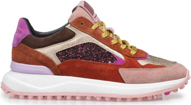 Floris van Bommel Noppi suède sneakers roze multi