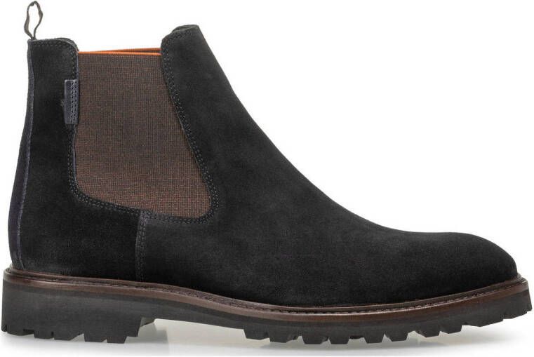 Floris van Bommel Sturdi 04.14 suède chelsea boots zwart