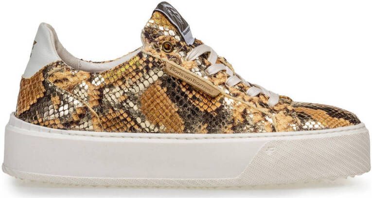 Floris van Bommel Winni 01.09 leren sneakers met slangenprint goud