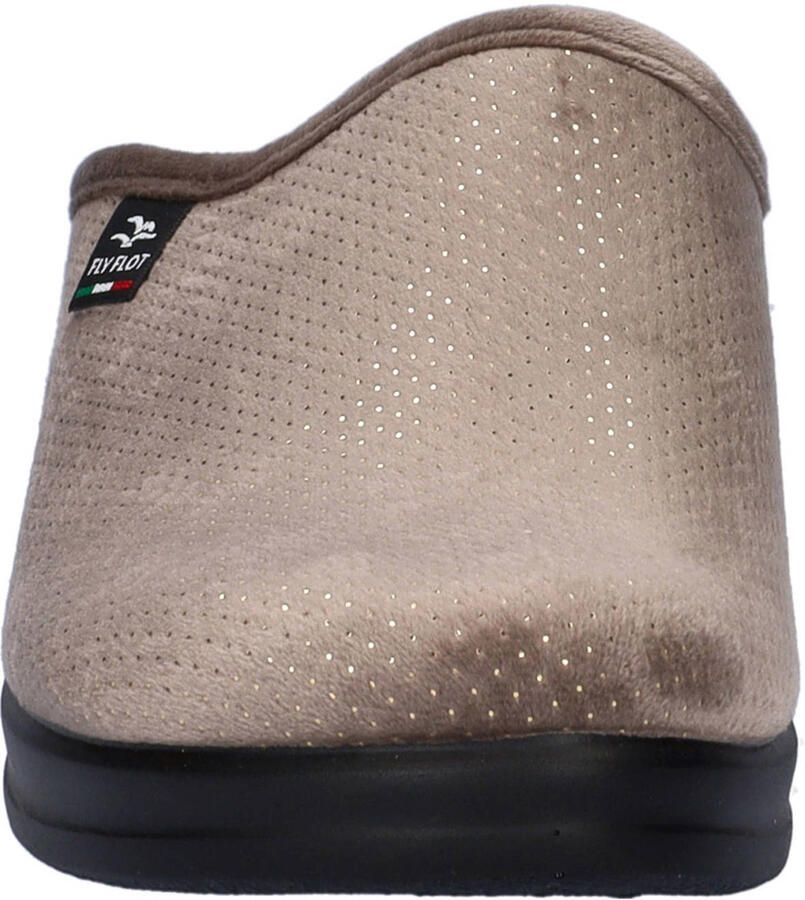 Fly Flot velours pantoffels taupe