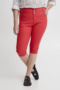 Fransa Plus Size Selection high waist skinny broek FPZALIN rood