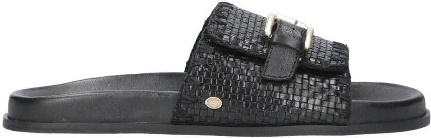 Fred de la Bretoniere Ebby Elena leren slippers zwart