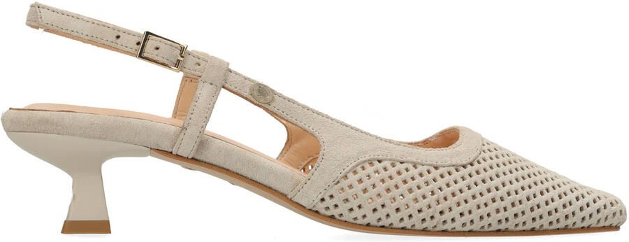 Fred de la Bretoniere Carly Sling suède leren slingback pumps beige