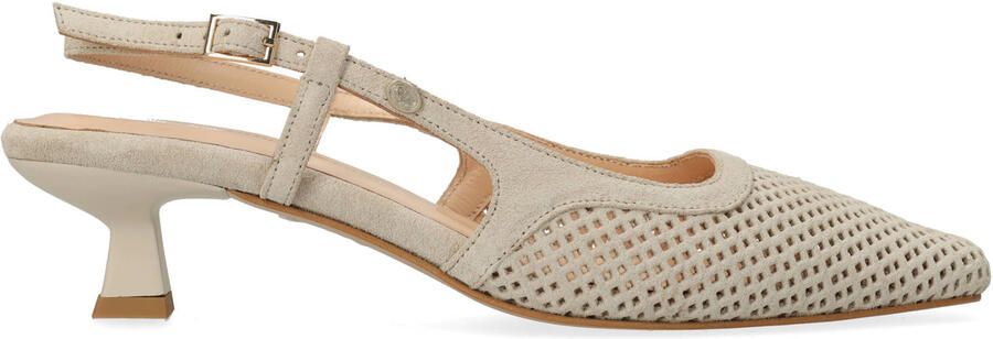 Fred de la Bretoniere Carly Sling suède leren slingback pumps beige - Foto 3