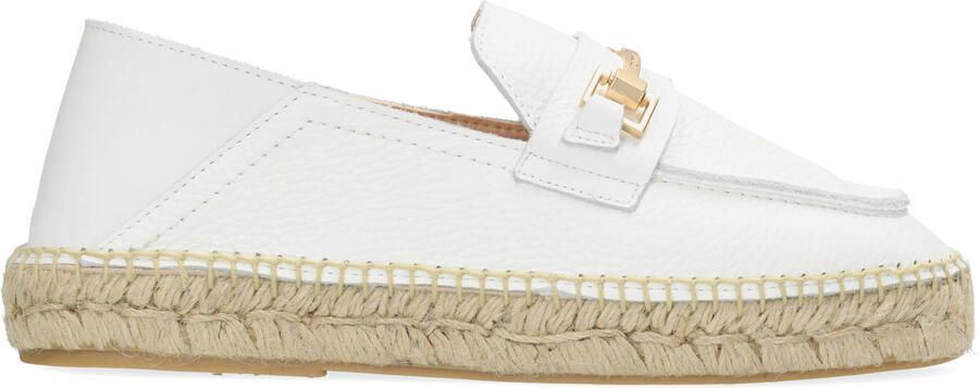 Fred de la Bretoniere Eazia Giorgi leren espadrilles met siergesp wit