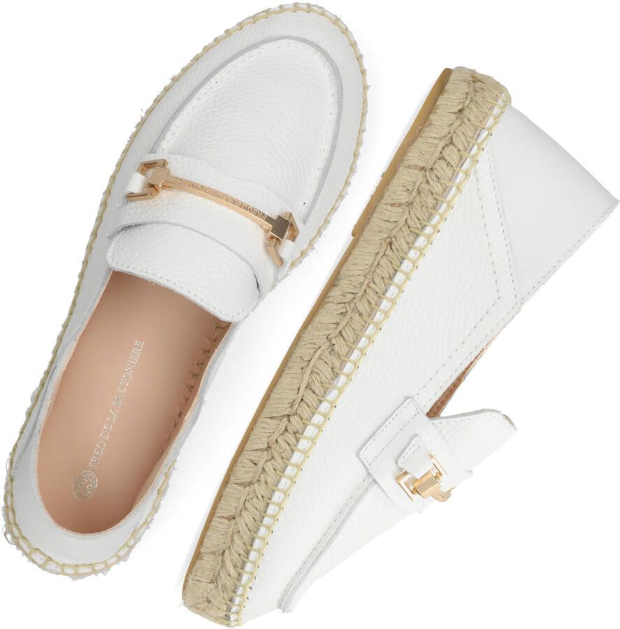 Fred de la Bretoniere Eazia Giorgi leren espadrilles met siergesp wit - Foto 2