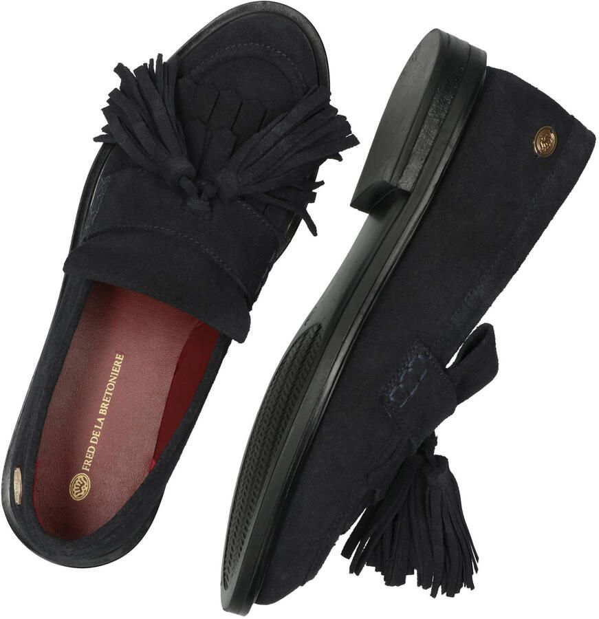 Fred de la Bretoniere Fairy Elise leren loafers met franjes donkerblauw - Foto 2