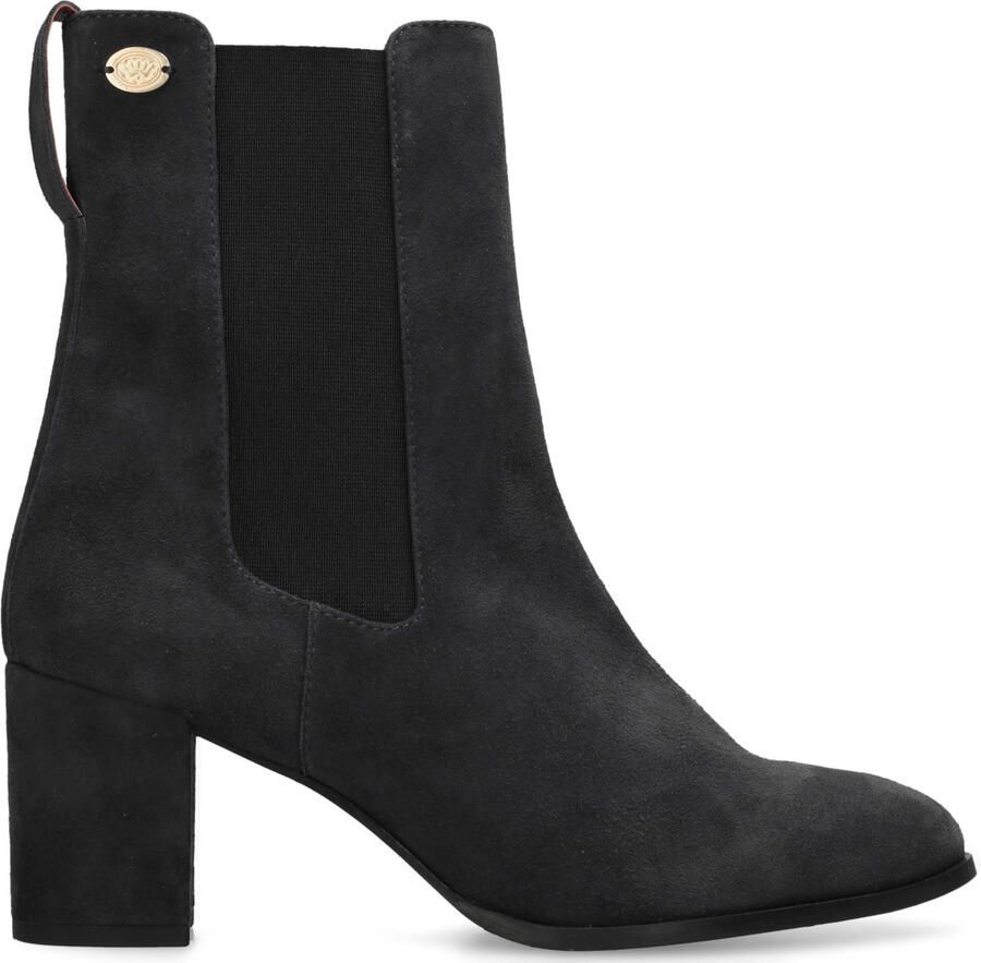 Fred de la Bretoniere Farah Chelsea leren suède chelsea boots met hak donkerblauw