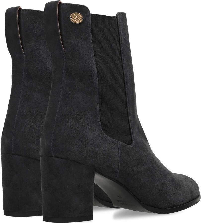 Fred de la Bretoniere Farah Chelsea leren suède chelsea boots met hak donkerblauw - Foto 2