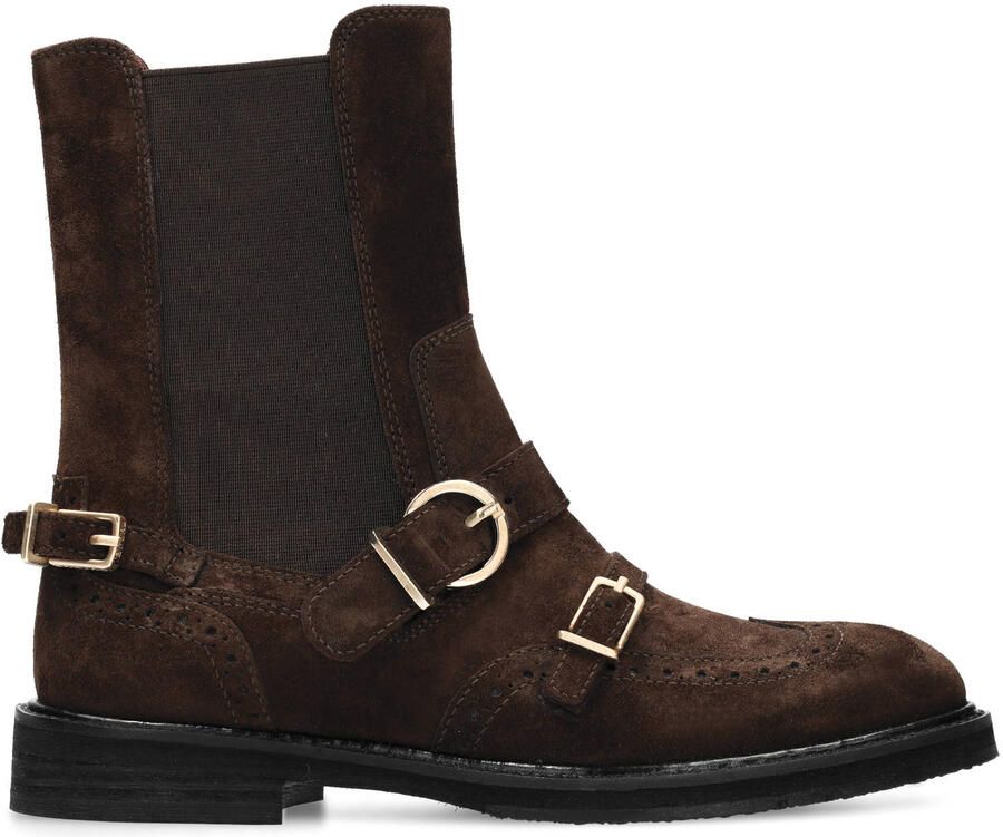 Fred de la bretoniere PARIS EDANE Ankle Boot Suede Dark Brown - Foto 1