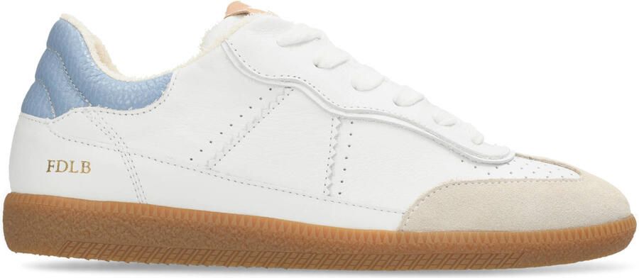 Fred de la Bretoniere leren sneakers wit blauw