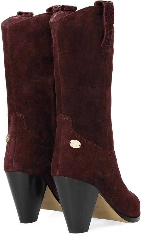 Fred de la Bretoniere leren suède cowboy boots met hak bordeauxrood - Foto 2