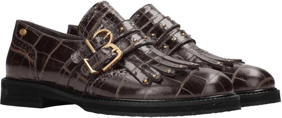 Fred de la Bretoniere Paris Eros leren loafers met dierenprint bruin - Foto 3