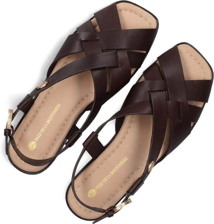 FRED DE LA BRETONIERE Sandalen met Hak Dames Gitel Cross Leer Bruin - Foto 2