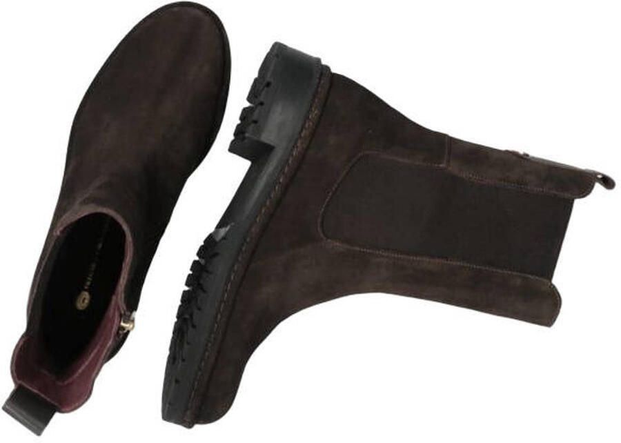 Fred de la Bretoniere Yael leren chelsea boots met profielzool donkerbruin - Foto 2