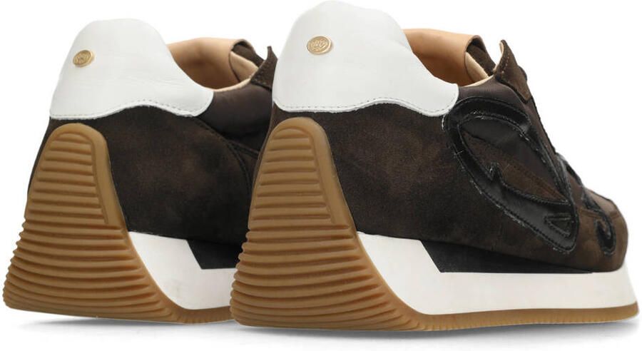 Fred de la Bretoniere Yentl Sign sneakers donkerbruin wit