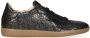 Fred de la Bretoniere Pearl Base leren sneakers met dierenprint zwart zilver - Thumbnail 1