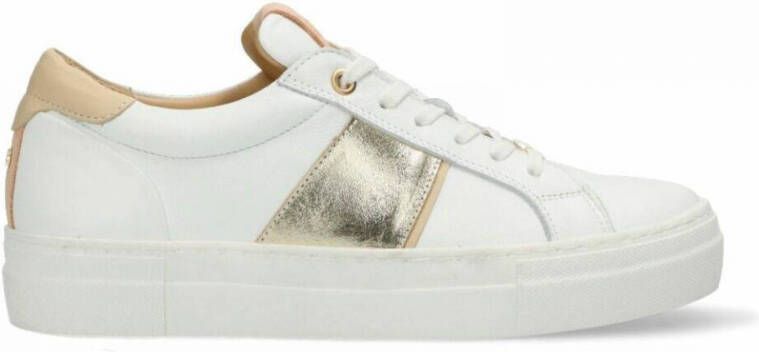 Fred de la Bretoniere Storm leren sneakers wit goud